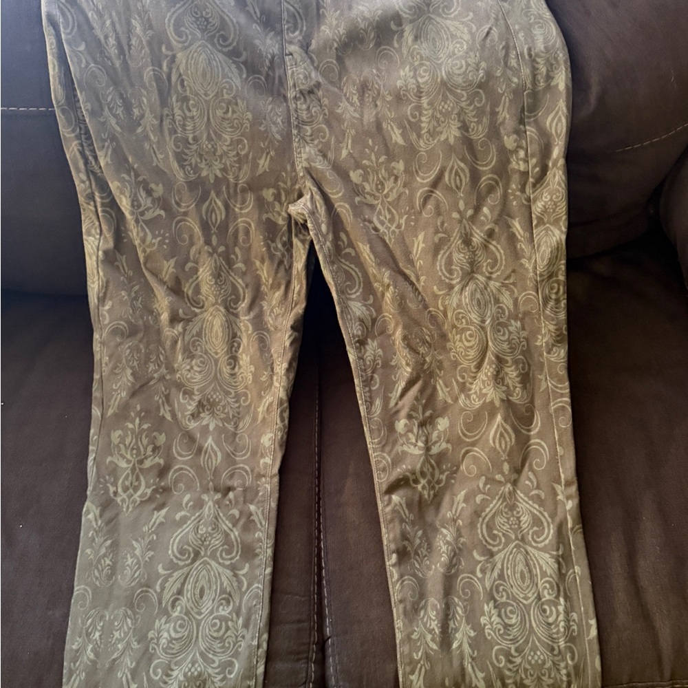 NWOT- Kate & Mallory Brown Brocade Trousers